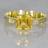 Citrine and Diamond Yellow Gold Ring