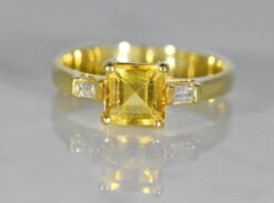 Citrine and Diamond Yellow Gold Ring