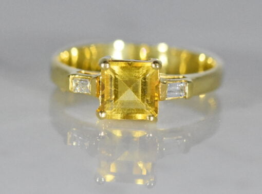 Citrine and Diamond Yellow Gold Ring