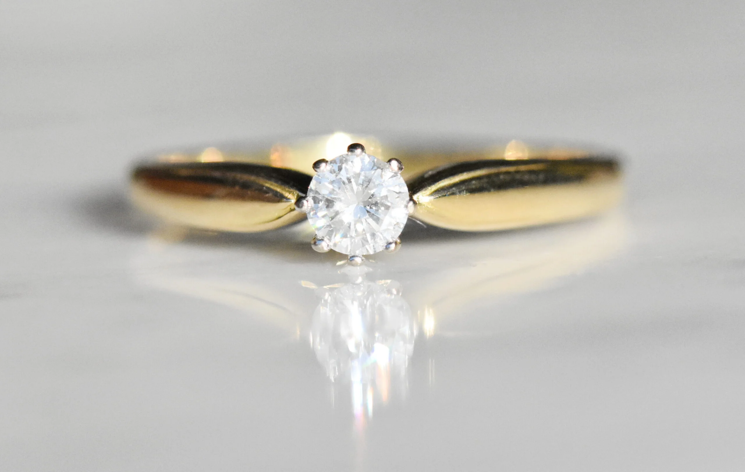 Modern Diamond Single Stone Ring