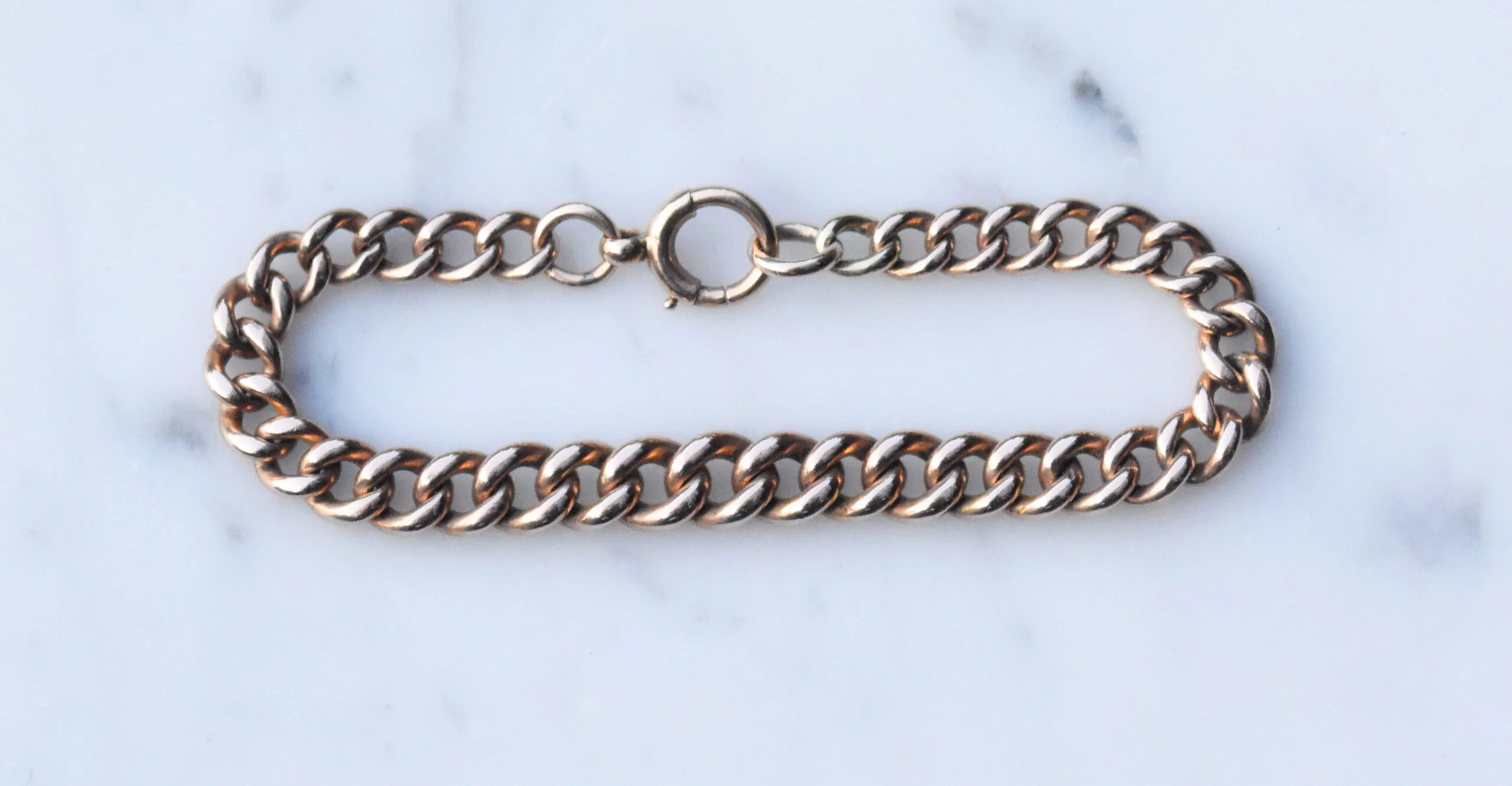 Graduating Rose Gold Curb Bracelet - Image 3