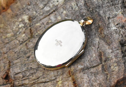 Diamond and Ruby Set Oval Gold Locket - Image 3