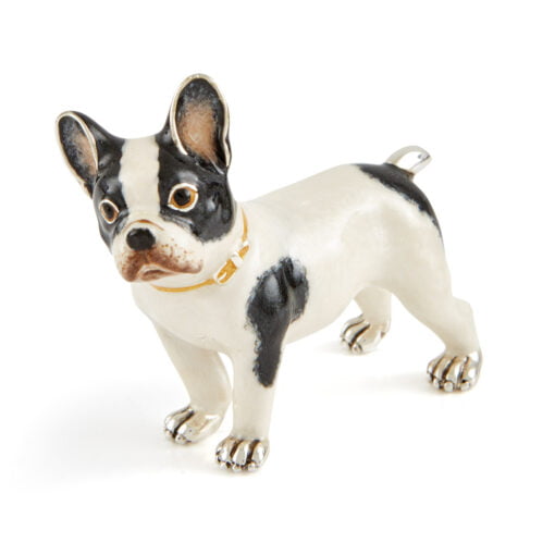 Saturno Sterling Silver with Enamel French Bulldog Figurine