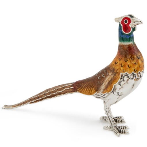 Saturno Sterling Silver with Enamel Male Pheasant Figurines - Image 2