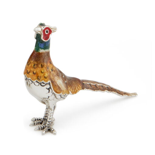 Saturno Sterling Silver with Enamel Male Pheasant Figurines - Image 3