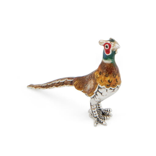 Saturno Sterling Silver with Enamel Male Pheasant Figurines - Image 4