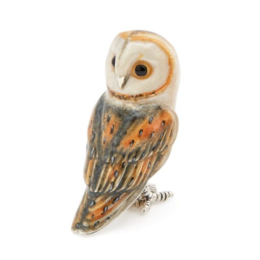 Saturno Silver and Enamel Barn Owl Figurine - Image 3