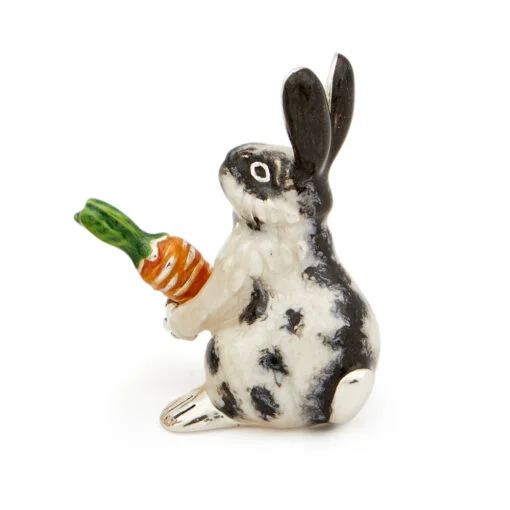 Saturno Silver with Enamel Rabbit with Carrot Figurine - Image 3
