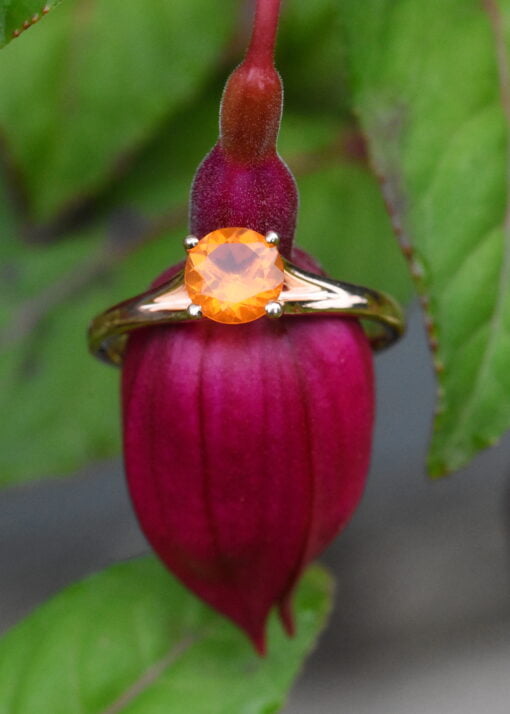 Classic Fire Opal Single Stone Ring - Image 3