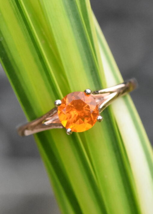 Classic Fire Opal Single Stone Ring - Image 2