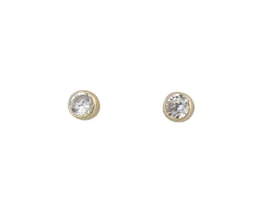 9ct Yellow Gold Stud Earrings with Cubic Zirconia