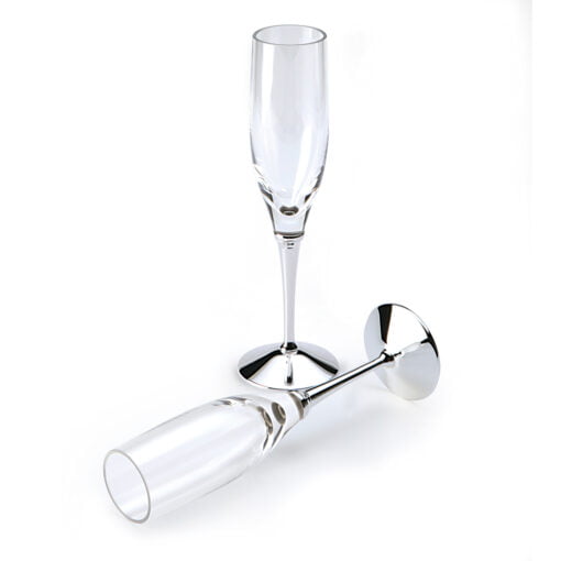 Sterling Silver and Crystal Champagne Flutes from Francis Howard