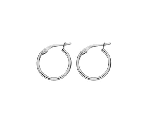 Sterling Silver 12mm Round Hoop Earrings