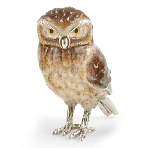 Saturno Silver with Enamel Tawny Owl Figurines - Image 4