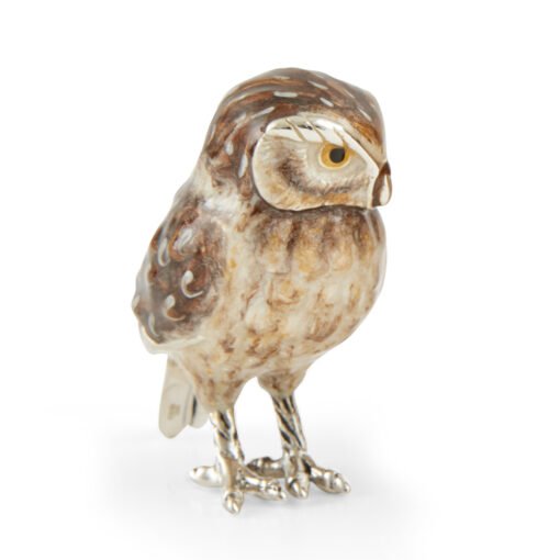 Saturno Silver with Enamel Tawny Owl Figurines - Image 3