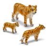 Saturno Silver with Enamel Tiger Figurines