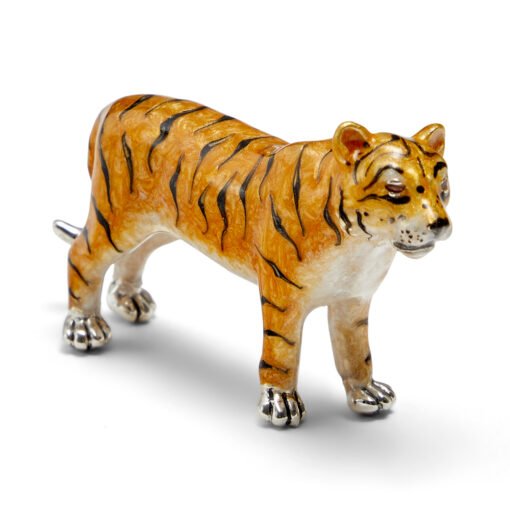 Saturno Silver with Enamel Tiger Figurines - Image 2