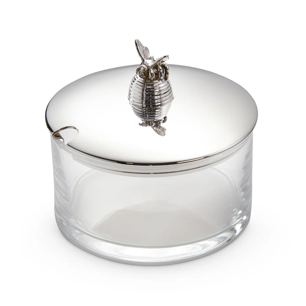 Sterling Silver & Glass Honey Jar - Francis Howard