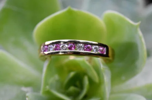 Pink Sapphire And Diamond Eternity Ring - Image 3
