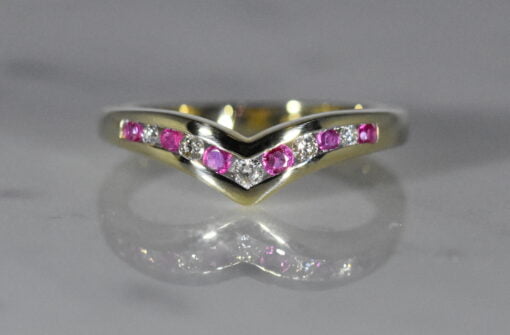 pink sapphire diamond wishbone ring