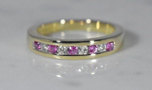 Pink Sapphire And Diamond Eternity Ring - Image 2