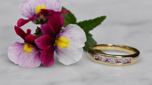 Pink Sapphire And Diamond Eternity Ring - Image 4