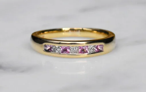 Pink Sapphire And Diamond Eternity Ring - Image 7