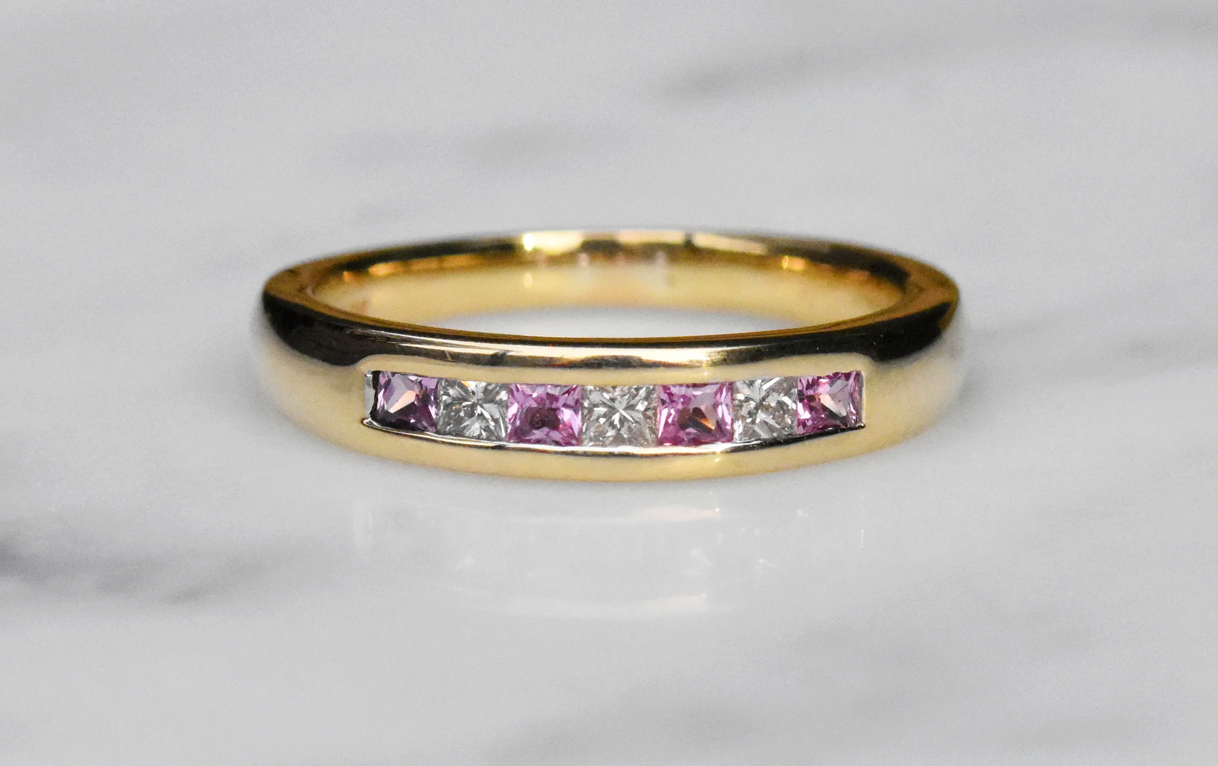 Pink Sapphire And Diamond Eternity Ring - Image 7