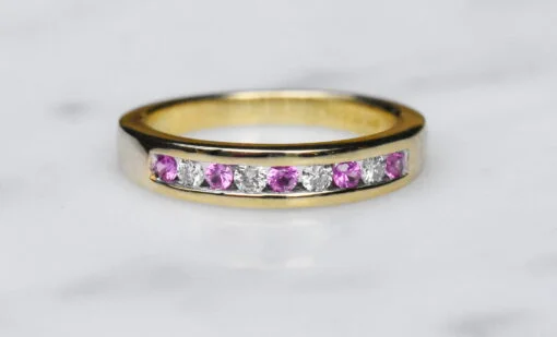 Pink Sapphire And Diamond Eternity Ring - Image 6