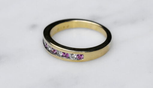 Pink Sapphire And Diamond Eternity Ring - Image 5
