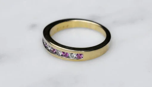 Pink Sapphire And Diamond Eternity Ring - Image 5