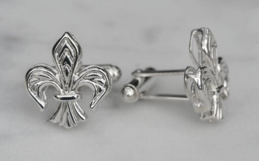 Silver Fleur-de-lis Cufflinks - Image 2