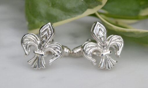 Silver Fleur-de-lis Cufflinks - Image 3