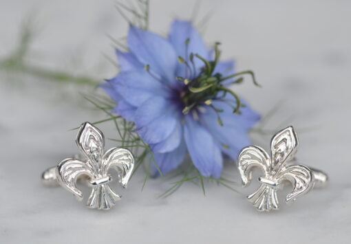 Silver Fleur-de-lis Cufflinks - Image 4