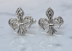 silver fleur de lis cufflinks