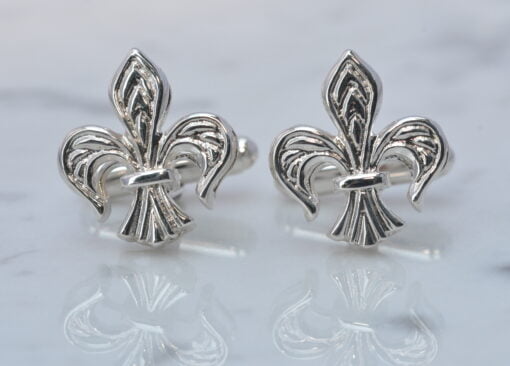 silver fleur de lis cufflinks