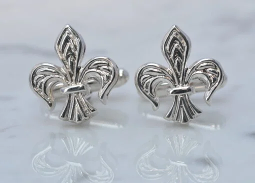 Fleur-de-lis Cufflinks - Silver | Mallards Jewellery At Bonds