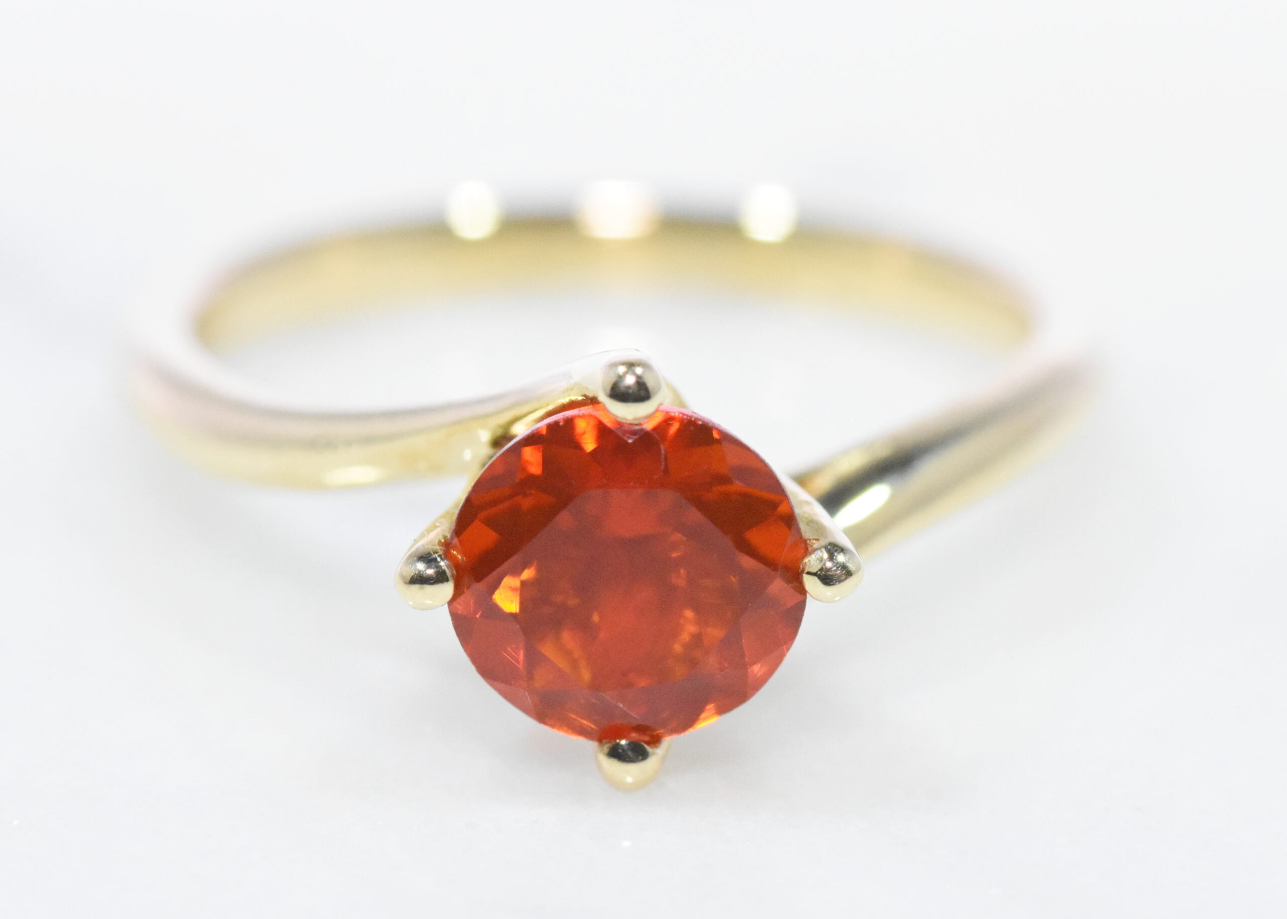 Fire Opal Ring Single Stone Crossover Bonds The Jewellers