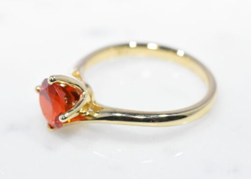 Single Stone Cross Over Fire Opal Ring - Image 2