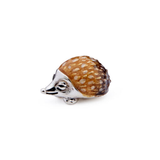 saturno silver and enamel hedgehog figurine