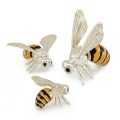 saturno silver honey bee figurine