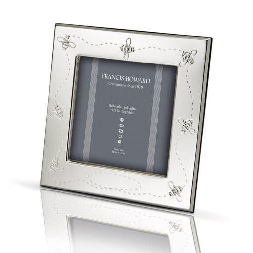 4x4 silver bee photo frame
