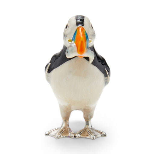 Saturno Sterling Silver with Enamel Puffin with Fish Figurines - Image 2