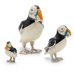 saturno silver puffin figurines