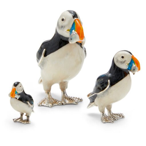 saturno silver puffin figurines