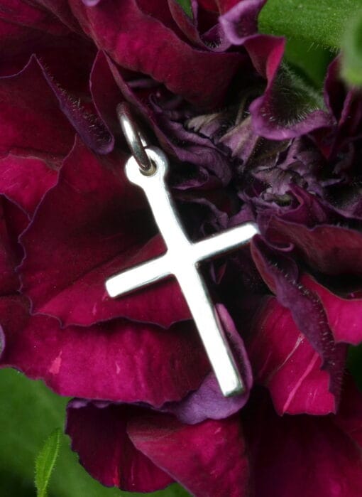 Polished Sterling Silver Latin Cross Pendant - Image 2