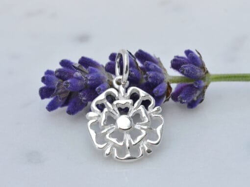 Sterling Silver Filigree Tudor Rose Pendant - Image 2