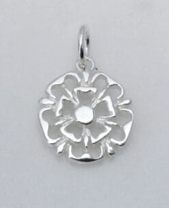 sterling silver tudor rose pendant