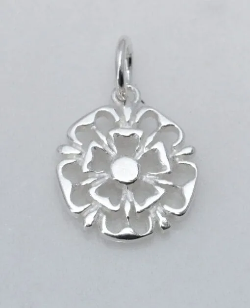 sterling silver tudor rose pendant