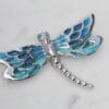 silver enamel dragonfly brooch - brooch